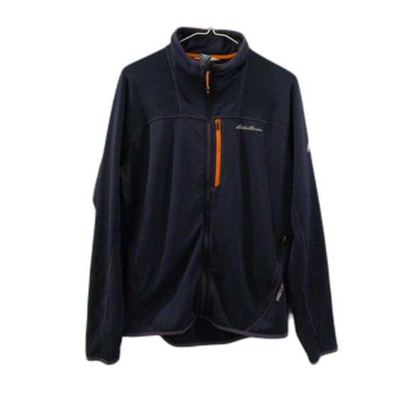 Eddie Bauer First Ascent Men's High Route Grid Fleece Full Zip Navy/Orange M - Picture 1 of 7